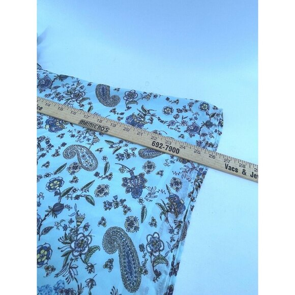 Pleione Women's Paisley Blouse Top V Neck Floral Small Lined Shirt Light Blue - Picture 7 of 10